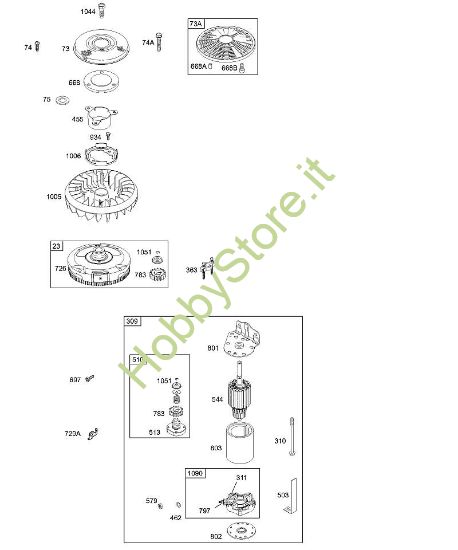 G - Dispositivo di avviamento elettrico, volano, griglia rotante B&S - 31 €¦ 311707-0146-E1 brand Stihl